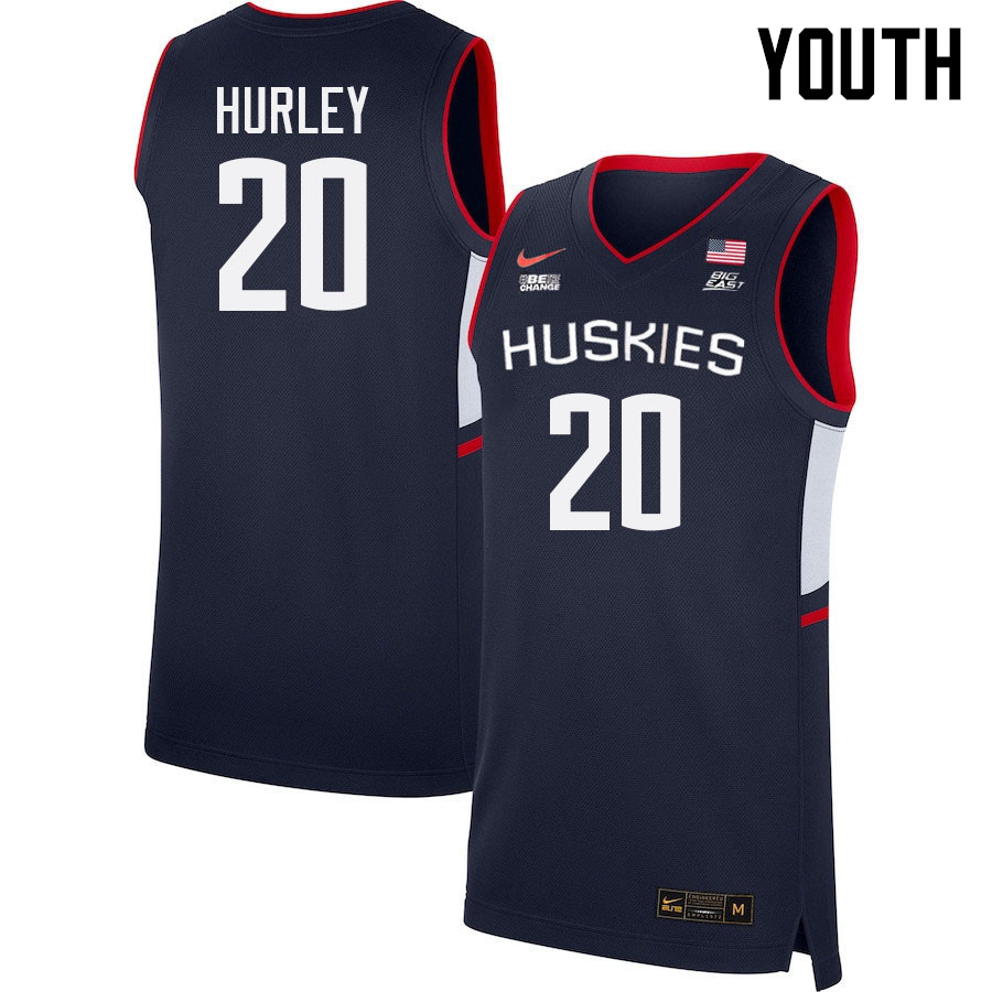 Youth #20 Andrew Hurley Uconn Huskies College 2022-23 Basketball Stitched Jerseys Sale-Navy